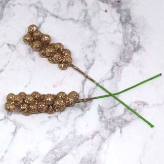 Glitteres aprógolyós betűző - 4 cm - 2 db/csomag - pezsgő