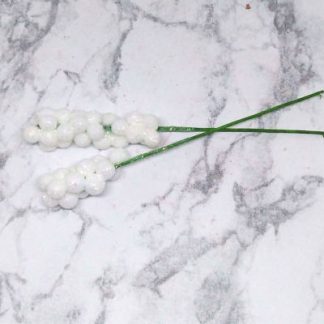 Glitteres aprógolyós betűző - 4 cm - 2 db/csomag - fehér