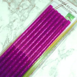 Ragasztórúd csomag - 0,7 cm - csillámos - pink