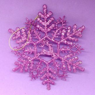 Hópehely szarvassal - glitteres - lila