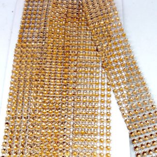 Strassz szalag - bronz