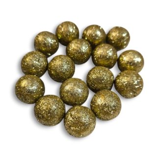 Csillámos hungarocell golyók - 2 cm - 20 db - világosarany