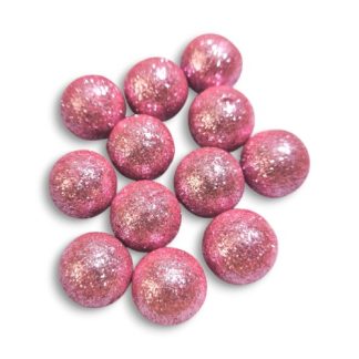 Csillámos hungarocell golyók - 2 cm - 20 db - rózsaszín