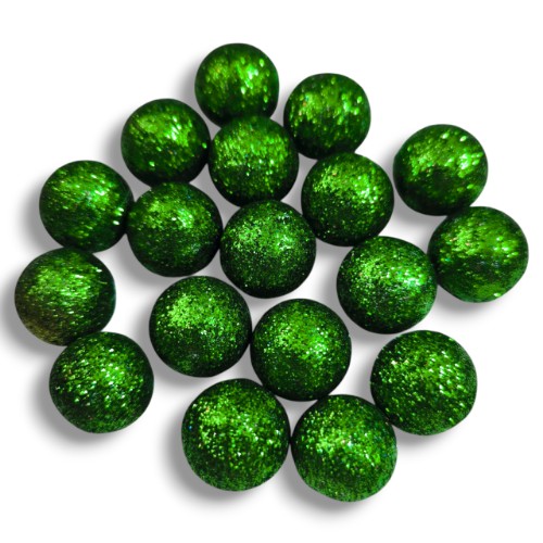 Csillámos hungarocell golyók - 2 cm - 20 db - sötétzöld