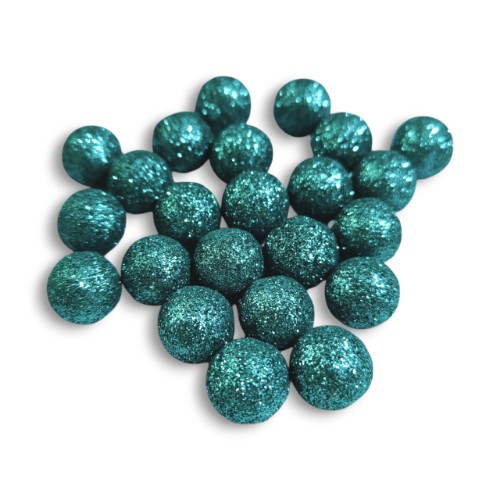 Csillámos hungarocell golyók - 1,5-1,8 cm - 20 db - türkiz