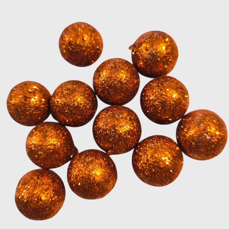 Csillámos hungarocell golyók - 2 cm - 20 db - réz